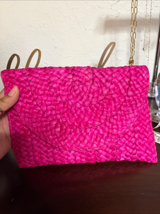Urban Expressions Handbags - Urban Expressions Hot Pink Woven Clutch
